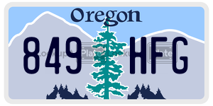 849HFG  license plate in OR