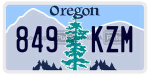849KZM  license plate in OR