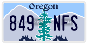 849NFS  license plate in OR