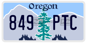 849PTC license plate in Oregon