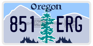 851ERG license plate in Oregon