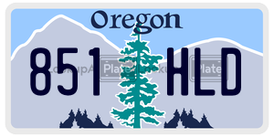 851HLD  license plate in OR