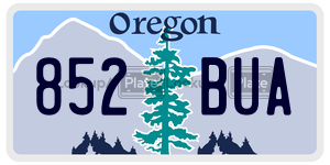 852BUA  license plate in OR