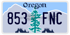 853FNC  license plate in OR
