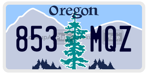 853MQZ  license plate in OR