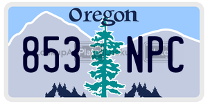 853NPC  license plate in OR