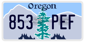 853PEF  license plate in OR