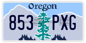 853PXG license plate in Oregon