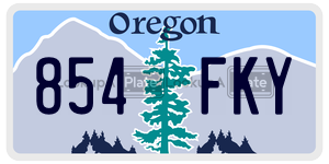 854FKY  license plate in OR