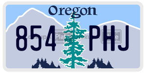 854PHJ license plate in Oregon