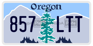 857LTT  license plate in OR