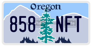 858NFT  license plate in OR