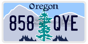 858QYE  license plate in OR