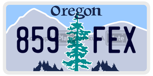 859FEX license plate in Oregon