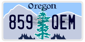 859QEM  license plate in OR