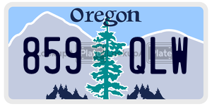 859QLW  license plate in OR