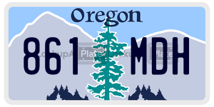 861MDH  license plate in OR