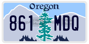 861MDQ  license plate in OR