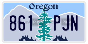 861PJN  license plate in OR