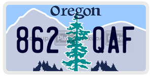 862QAF  license plate in OR