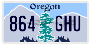 864GHU  license plate in OR