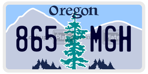 865MGH  license plate in OR