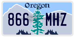 866MHZ  license plate in OR