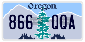 866QQA  license plate in OR