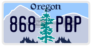 868PBP  license plate in OR
