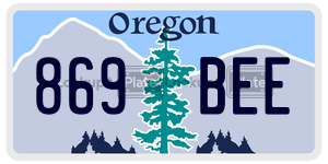 869BEE  license plate in OR