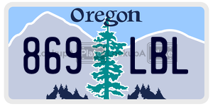 869LBL license plate in Oregon