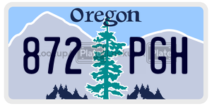 872PGH license plate in Oregon