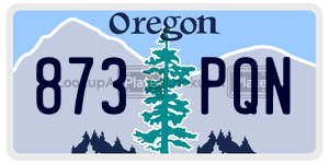 873PQN  license plate in OR
