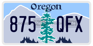 875QFX  license plate in OR