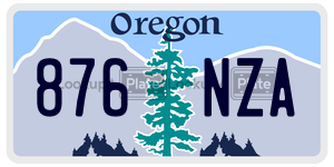 876NZA  license plate in OR