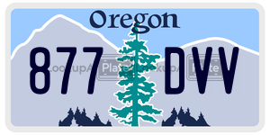877DVV  license plate in OR