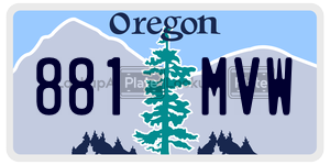 881MVW  license plate in OR