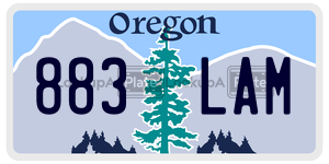 883LAM  license plate in OR