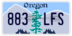 883LFS license plate in Oregon