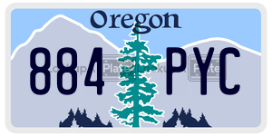 884PYC  license plate in OR