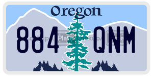 884QNM  license plate in OR