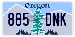 885DNK  license plate in OR