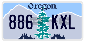 886KXL  license plate in OR