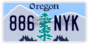 886NYK license plate in Oregon