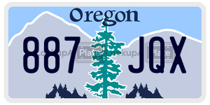 887JQX  license plate in OR