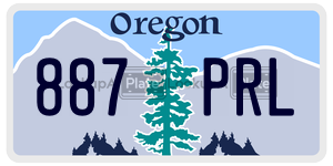 887PRL  license plate in OR