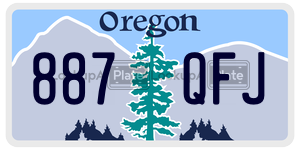 887QFJ  license plate in OR