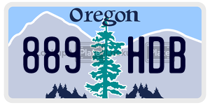 889HDB  license plate in OR