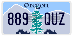 889QUZ  license plate in OR