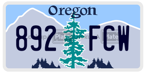 892FCW license plate in Oregon